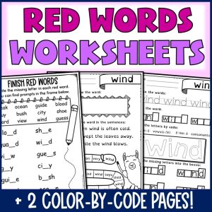 Red Words Worksheets